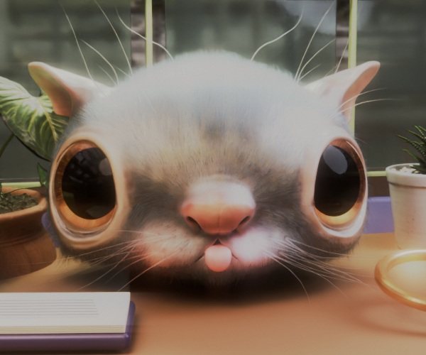 Dot's furry face