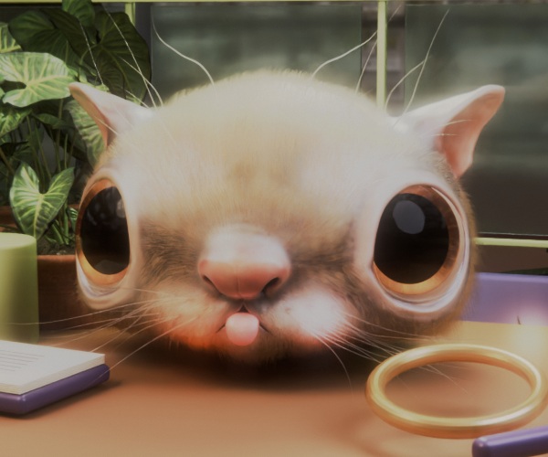 Pip's furry face